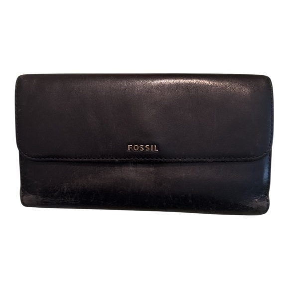 FOSSIL Black Leather Wallet - Picture 1 of 4